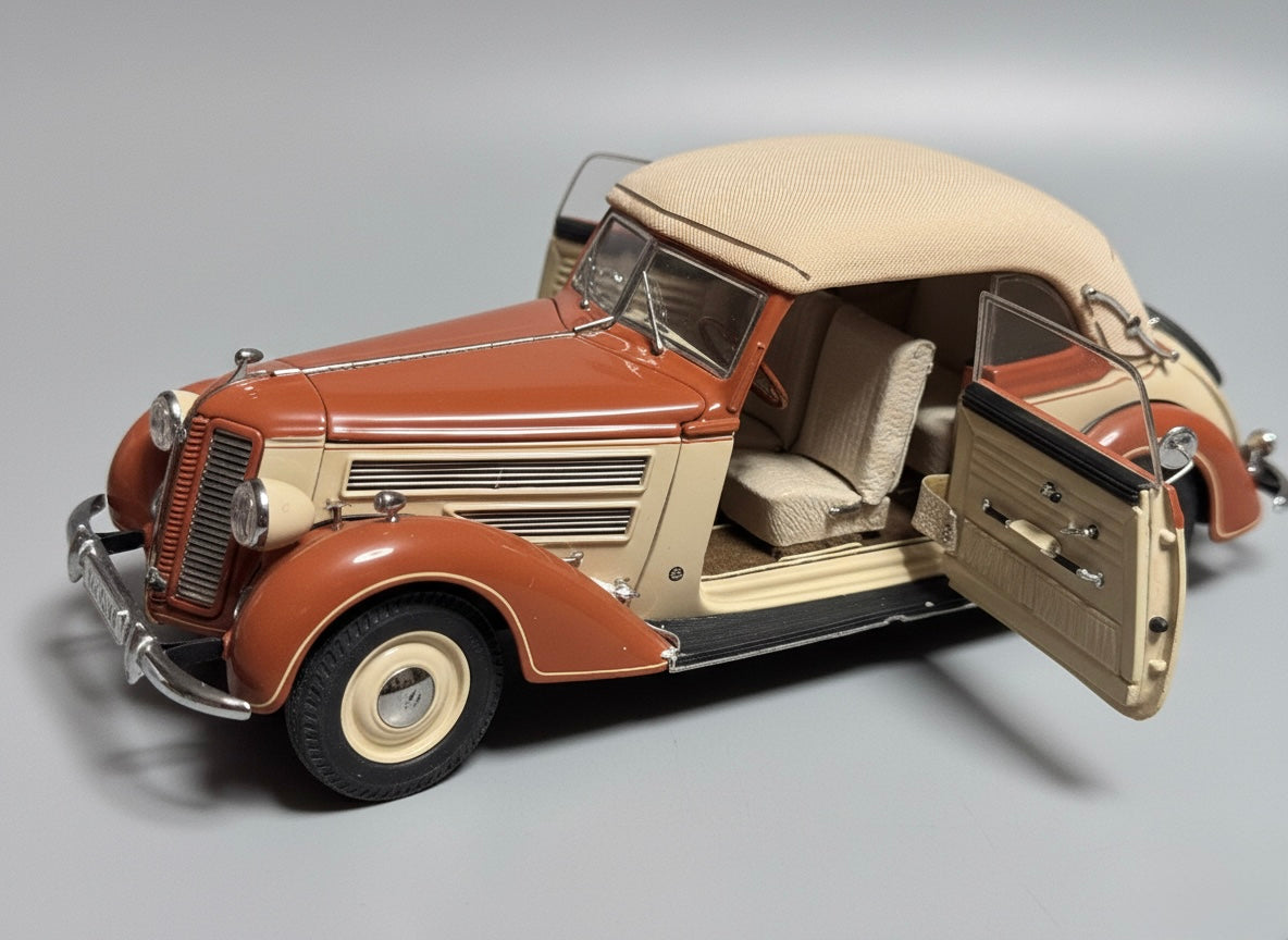CMC M-032 — Audi 920 Cabriolet 1938-1940, front three-quarter view, alternate angle, 1:18 scale diecast model