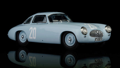 CMC M-159 — Mercedes-Benz 300 SL (W194) 1952, Hermann Lang #20, GP of Bern, front three-quarter view, left side, 1:18 scale diecast model