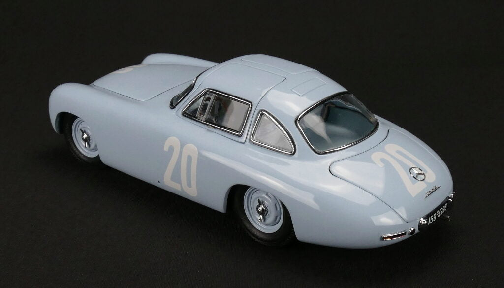 CMC M-159 — Mercedes-Benz 300 SL (W194) 1952, Hermann Lang #20, GP of Bern, front three-quarter view, left side, alternate angle 2, 1:18 scale diecast model