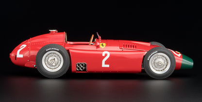 CMC M-185 — Ferrari D50 1956, Peter Collins #2, German GP Winner (Long Nose), left side profile, alternate angle, 1:18 scale diecast model