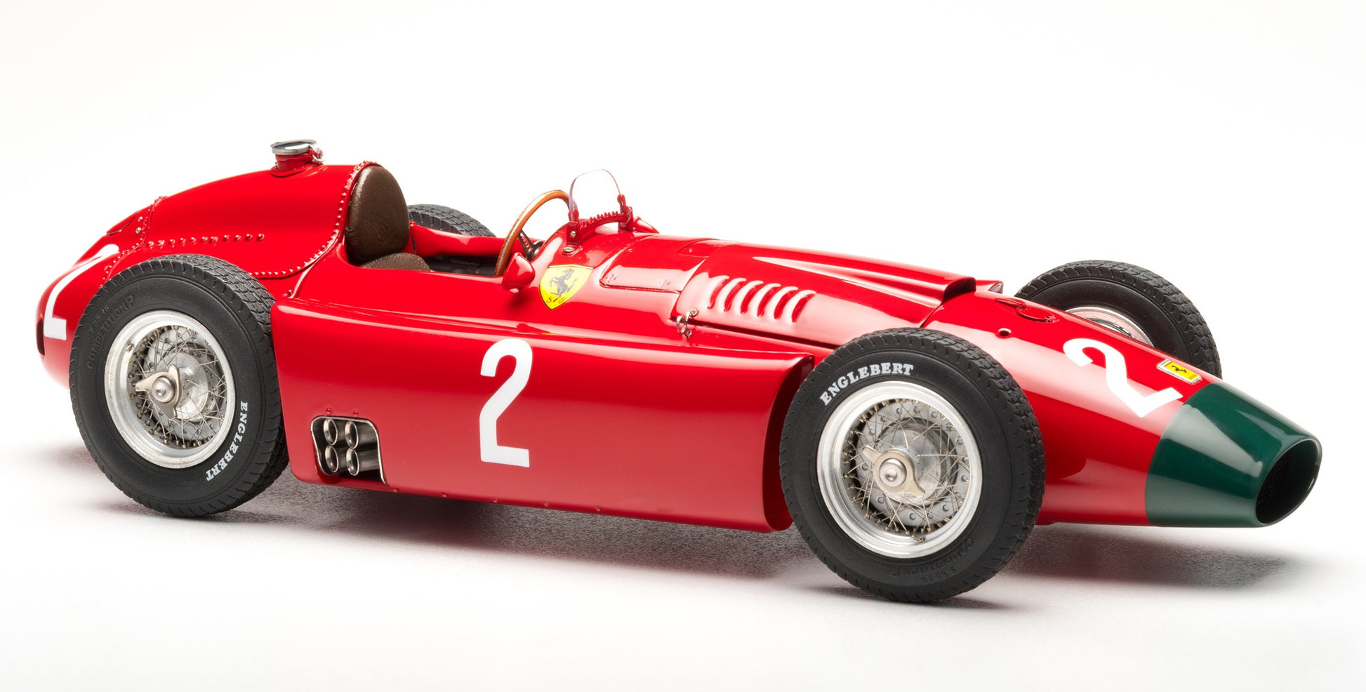 CMC M-185 — Ferrari D50 1956, Peter Collins #2, German GP Winner (Long Nose), left side profile, alternate angle 2, 1:18 scale diecast model