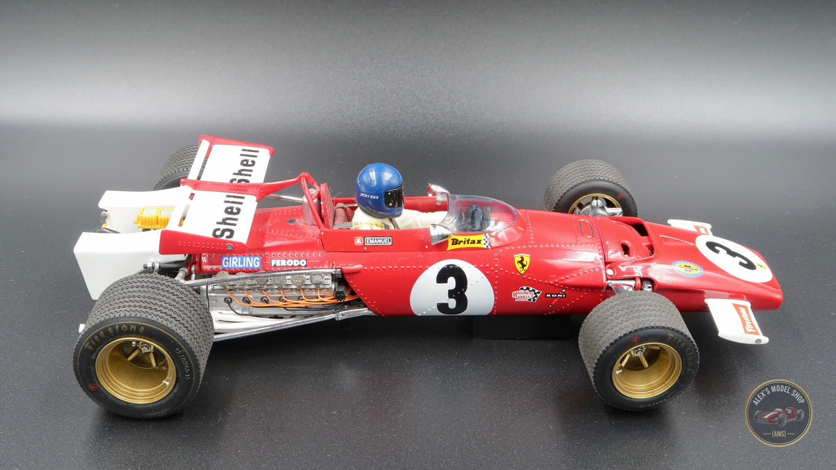 Exoto GPC97063 Ferrari 312B 1970, Jacky Ickx #3, Mexican GP winner, Mauro Forghieri's flat-12 Formula 1 car in 1:18