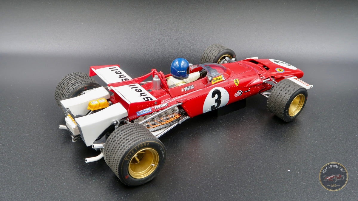Exoto GPC97063 Ferrari 312B 1970, Jacky Ickx #3, Mexican GP winner, Rosso Corsa with Shell and Firestone markings, 1:18