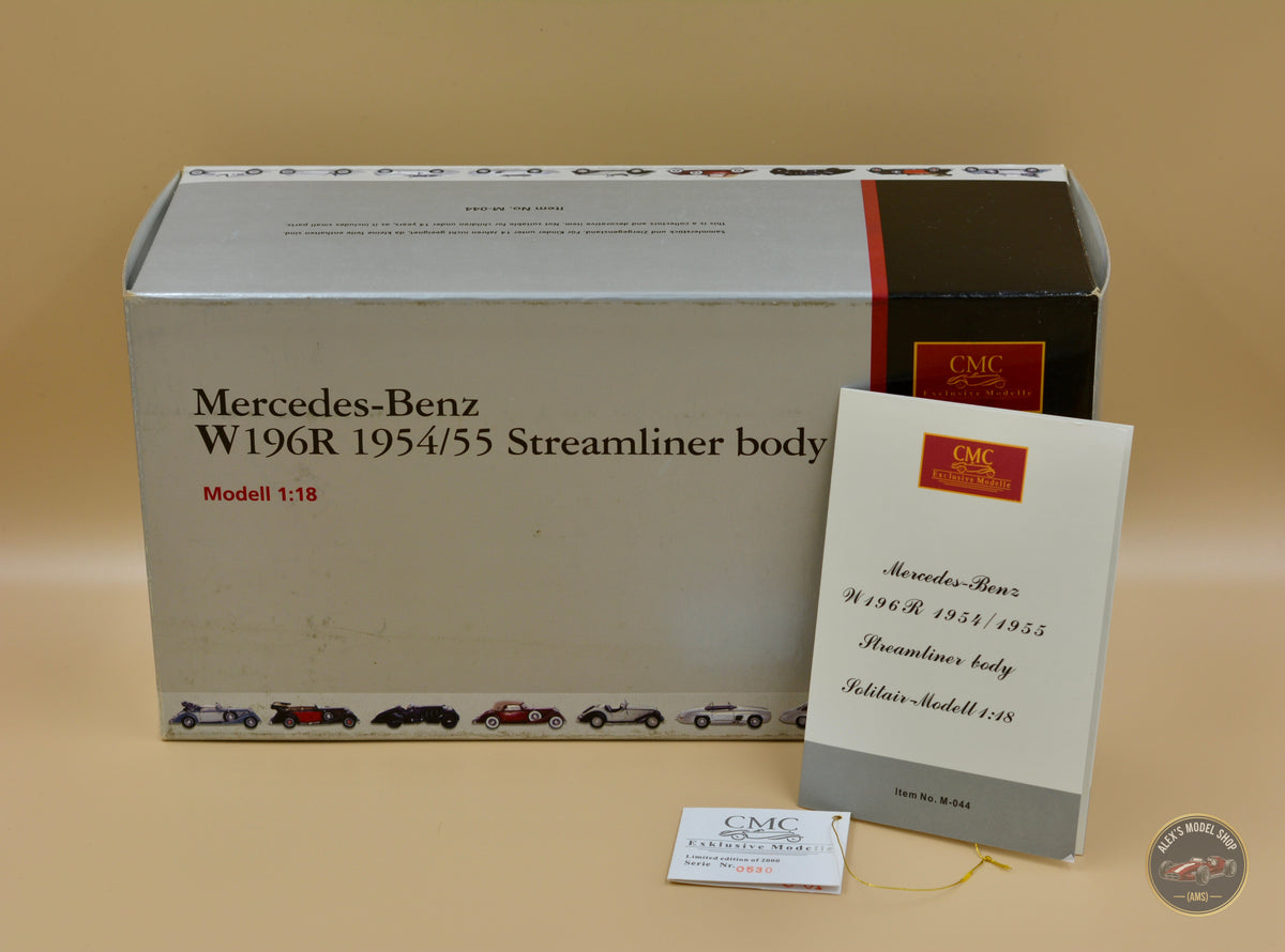 CMC M-044 Mercedes-Benz W196 Stromlinienwagen 1955, originale CMC-Verpackung, Modellauto im Massstab 1:18